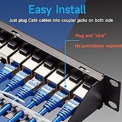 Lysymixs 24 Port RJ45 Patch Panel Cat6 STP Feed