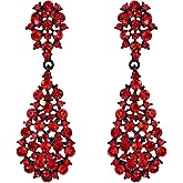 EVER FAITH Women's Austrian Crystal Party Hollow-out Teardrop Dangle Earrings