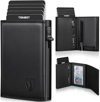 Carteras para Hombre Cartera Hombre Slim con Monedero y Protección RFID, Lujoso Tarjetero Hombre en Cuero con 8 Compartimentos para Tarjetas, Regalo para Hombre