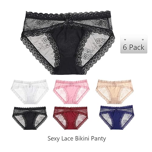 Women's Cotton Underwear Hipster Panties With Lace Trim - Breathable Multipack | Everyday Comfort Underwear