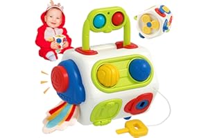 CIESA 9 in 1 Busy Cube Baby & Toddler Toys, Montessori Sensory Toys for Toddlers 1 2 3 Year Old, Fidget Busy Board Learning Toys, 18 Month Old Toys Travel Toys, 18-36 Month Baby Gifts