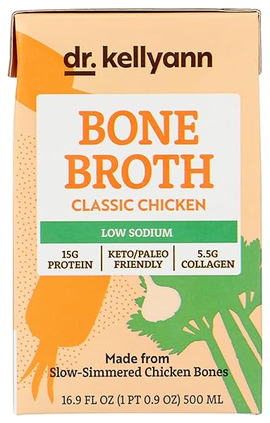DR. KELLYANN LOW SODIUM CHICKEN BONE BROTH, 16.9 FZ