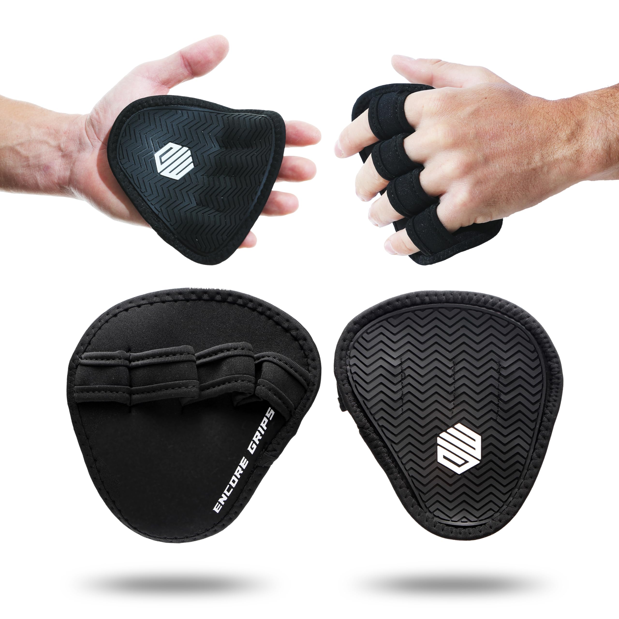 Grip Aids Weight Training, Grip Pads for Strength Training, Fitness, Bodybuilding, Pull-Ups, 1 Pair Neoprene Grip Pads Handgrips, Training Pads, Cross Training, Training Gloves (Black)
