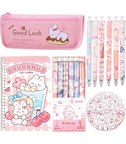 Dekiphox Panda Kawaii School Supplies Kit - Notebooks, Pens, Highlighters, Stickers & More