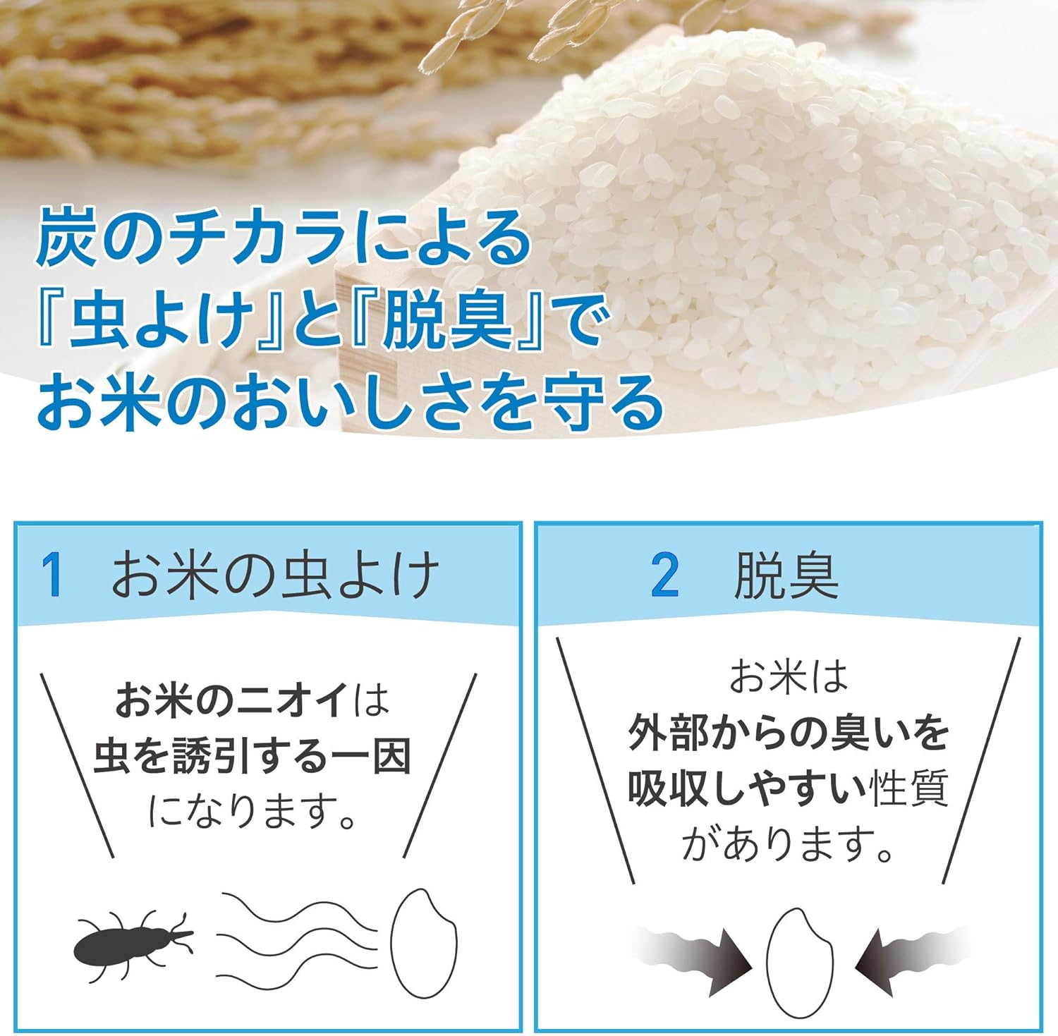 Amazon 本格 炭のチカラ 米びつ用防虫剤 1個入 お米の虫よけ 虫除け 忌避用品