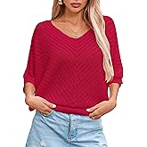 Libsorge Womens Cute Oversized V Neck Long Sleeve Sweaters Winter 2026