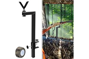 Portable Hunting Tree Stand Shooting Rest, Height Angle Adjustable Hunting Rifles Shooting Stick with Camo Tape Rustproof Bli