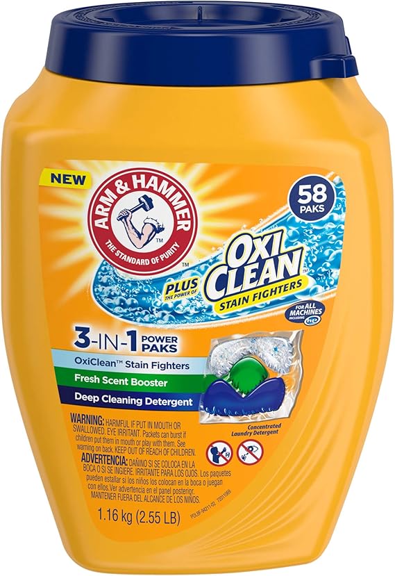 ARM & HAMMER plus OxiClean 3IN1 Power Paks, 58 Count