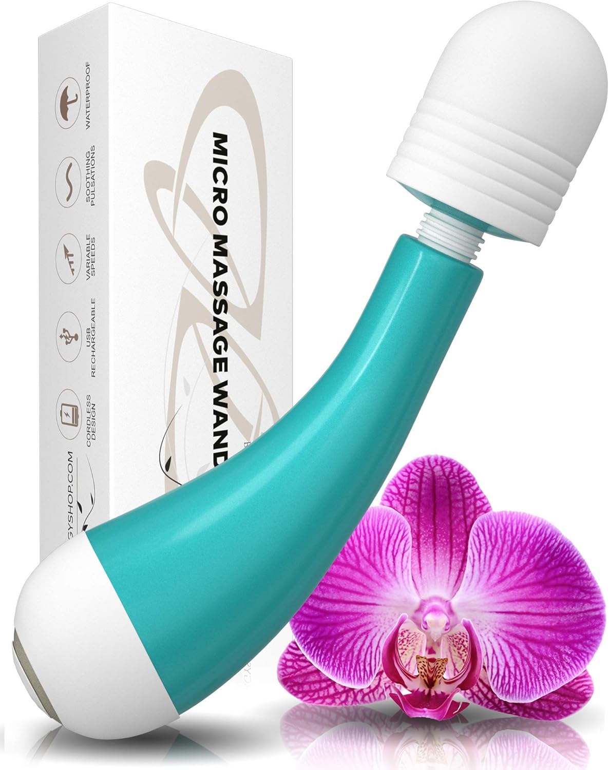 Micro Wand Massager Cordless Handheld Waterproof for Women and for Men – Small Quiet and Powerful Rechargeable Wireless with 10 Vibration Modes for Stress Relief - Green: Health & Personal Care