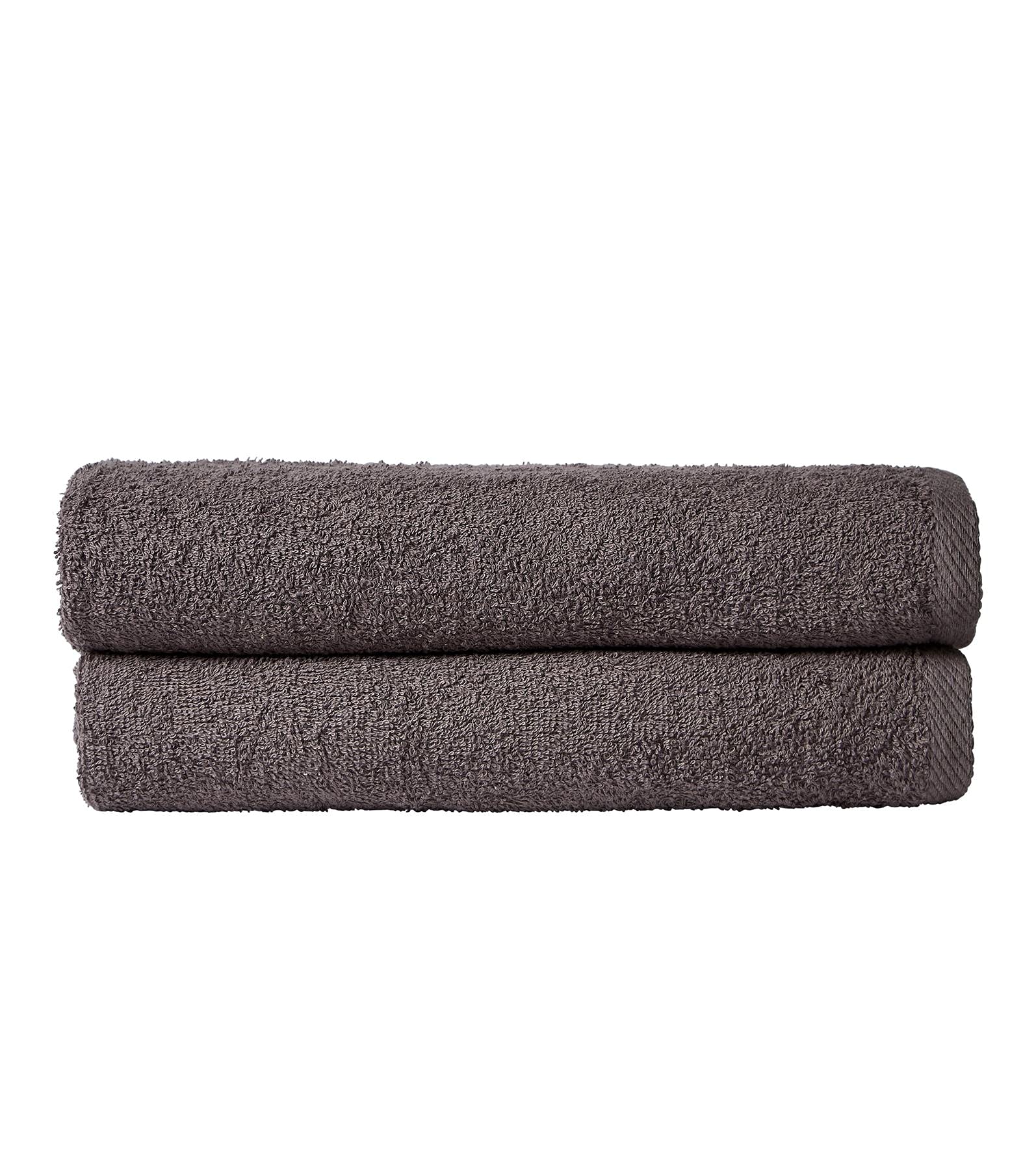 Olivia Rocco Pack Of 2 Bath Sheets Everyday 100% Cotton Multi Purpose Travel Gym Holiday Towels, Charcoal