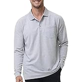 T.Chilyn Men's Golf Polo Shirts M-6XL, Cotton Blend Moisture Wicking Performance Casual Collared Shirts