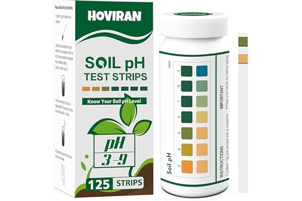 Soil pH Test Kit-125 Soil pH Test Strips (3-9 Range) for Gardens Lawns | Quick & Accurate Soil Testing Paper for Grass Flower
