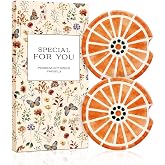 Swooflia 2 Pack Absorbent Ceramic Car Coasters for Women | 2.55 Inch Lemon Orange Car Cup Holder Coasters with Cork Base, Funny Car Accessories, New Driver Gifts
