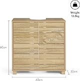 VonHaus Chester Under Sink Cabinet Oak Effect 2 Shelves Anti-Tip view 3