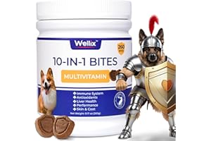260 Bites Wellix 10-in-1 Dog Vitamins - Multivitamin for Dogs Immune Supports, Antioxidants, Boost Hip & Joint, Skin & Coat, 