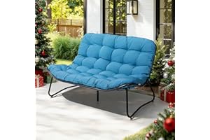 Crestlive Products Outdoor Loveseat, 2-Seat Sofa with Soft Cushion, All-Weather Outdoor Couch Patio Furniture for Balcony, Poolside, Backyard, Porch (Blue)