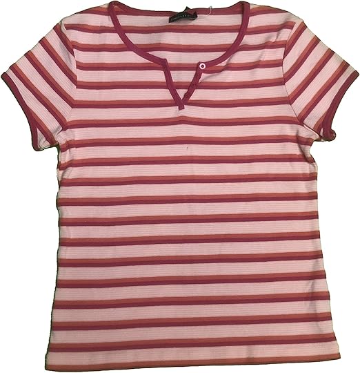Womens pink striped t shirt Clearance