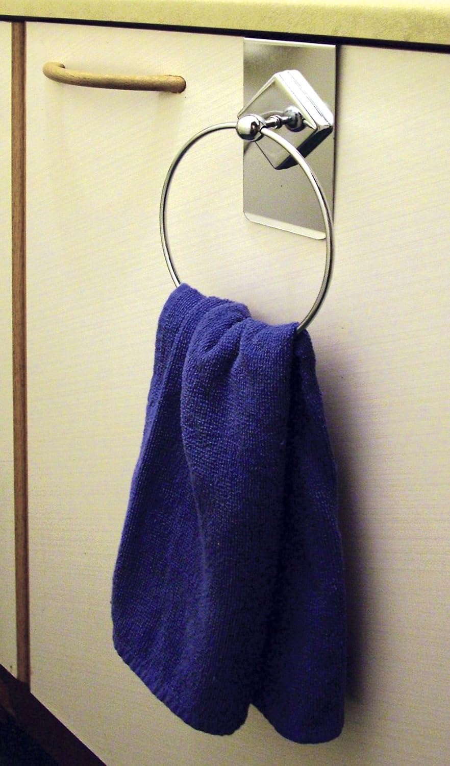 Pair / Pack of 2 Over the Cupboard Door Clip On Stainless Steel Towel