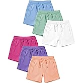 Andrew Scott Boys Girls Kids -Toddler French Terry Cotton Drawstring Shorts | Multi Packs & Colors