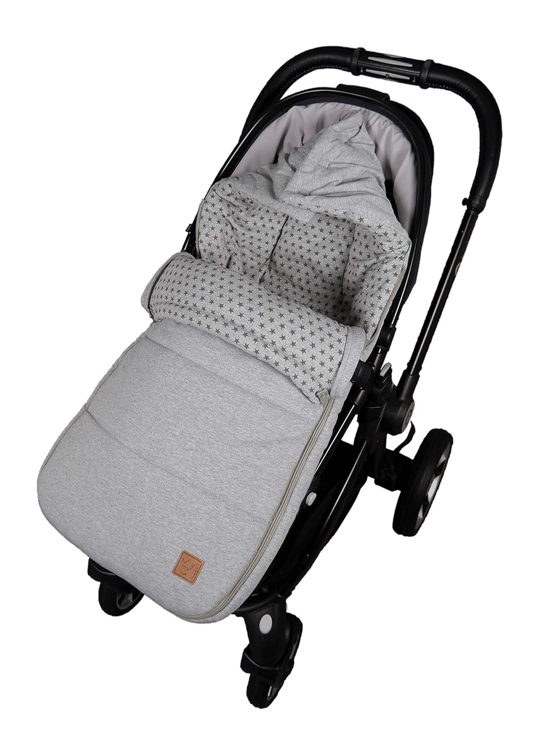 Kinderwagen Fußsack Jessy Jersey Star, light grey