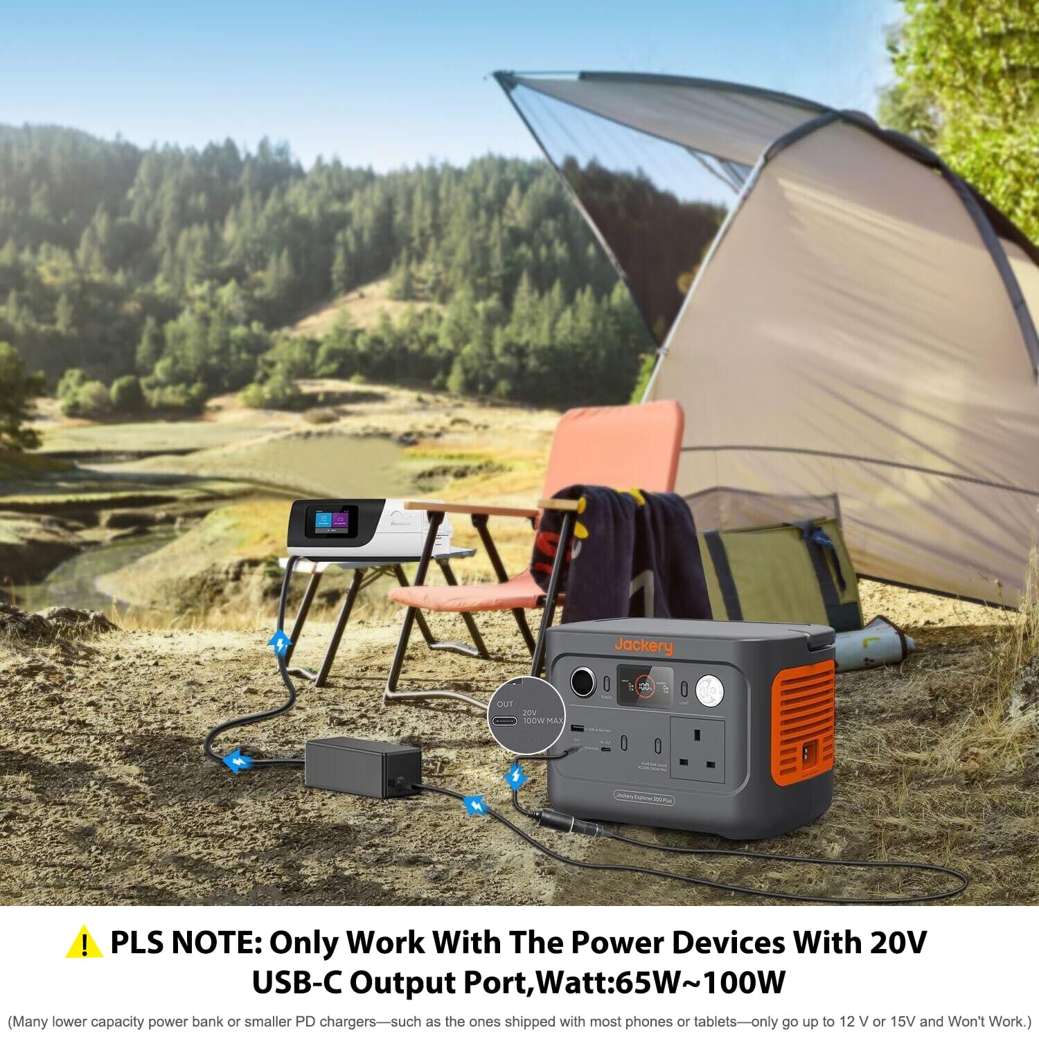 HKY 20V PD USB-C DC Coverter Cable Kit for ResMed AirSense 11 AutoSet/Elite/CPAP Machines & ResMed AirMini CPAP/AutoSet/AutoSet for Her Portable CPAP Machine Power Cord Airsense 11 AirMini Supplies