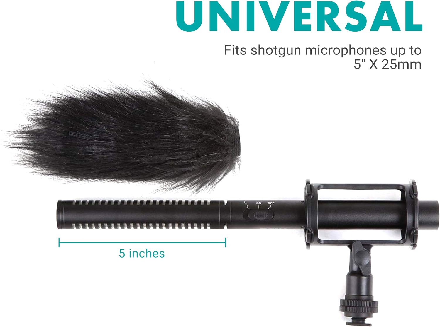 Movo WS4 Furry Outdoor Microphone Windscreen Muff for Long Shotgun Microphones up to 13cm X 25mm (L x D) - Image 5