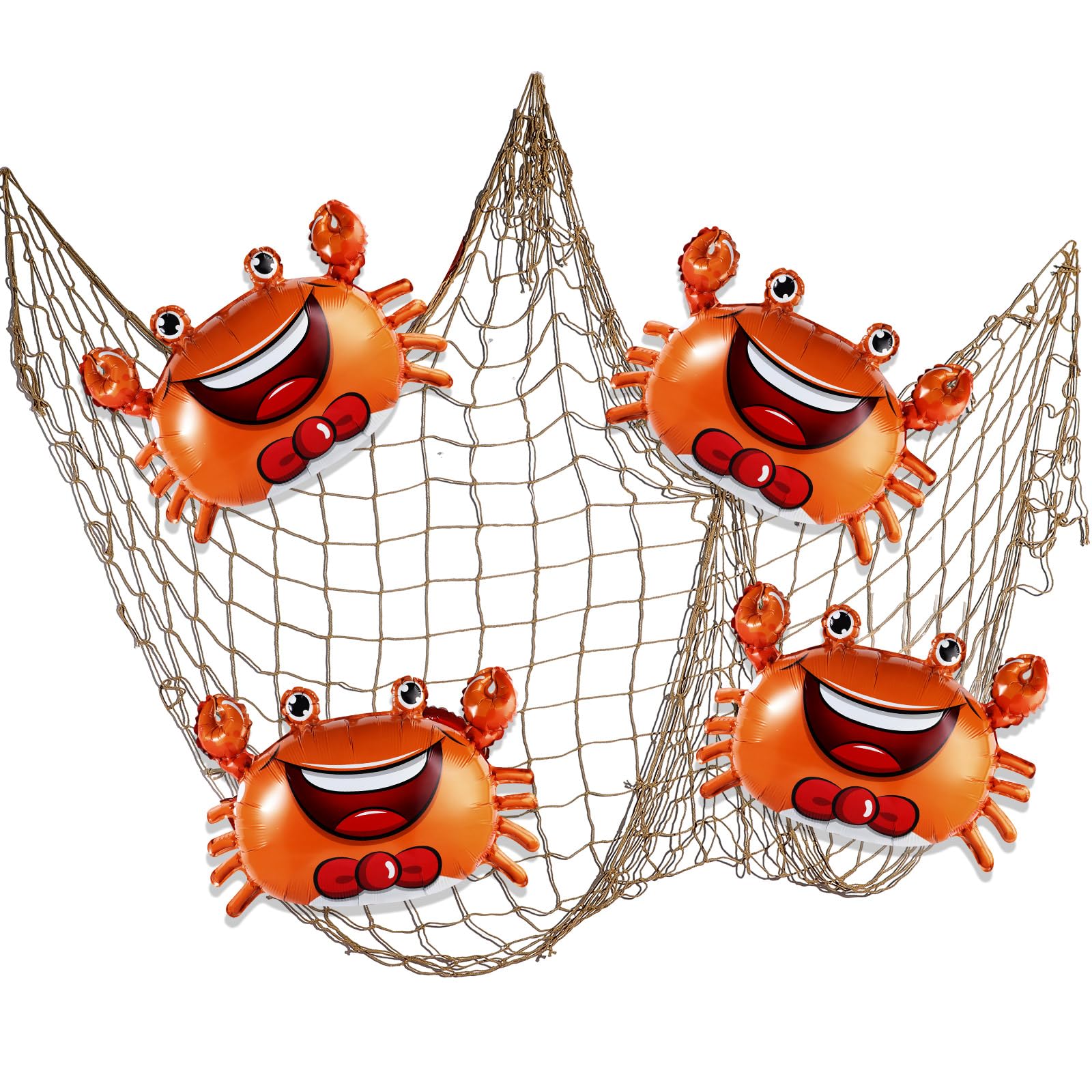 Photo 1 of Silipull 5 Pcs Sea Animal Balloons Decorative Fish Net Set Crab Lobster Fish Foil Balloons Ocean Nautical Themed Party Decorations for Under the Sea Pirate Birthday Party Decorations(Crab)
