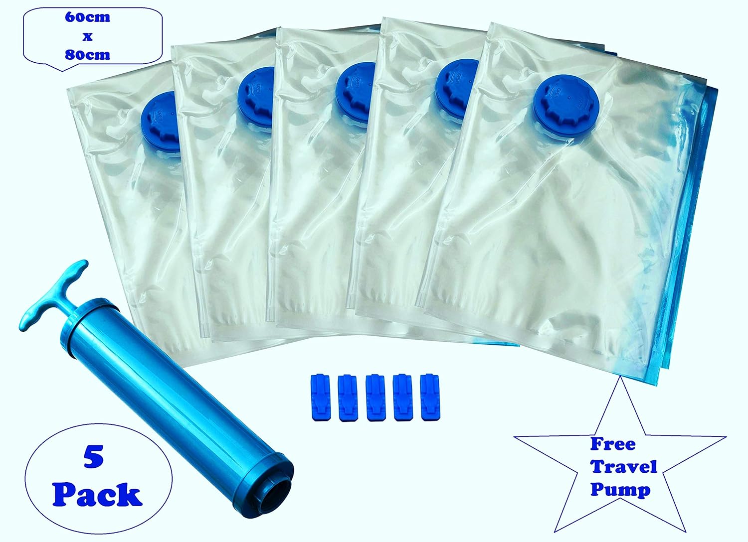 Spacee, Premium Vacuum Storage Bags, Large, Multi Space Saver Bags, Pack of 5, 80% More Compression Than other Bags - Image 3