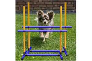 MAICOBI Dog Agility Course Backyard Set 2-Piece Agility Training Equipment with Jump Bar,– Indoor/Outdoor Dog Obstacle Course & Exercise Playset (2)