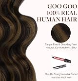 GOO GOO Tape In Hair Extensions 16in 25g 10pcs Real Remy Balayage 2/6/2 Dark view 7