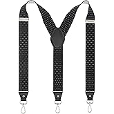 Timiot Mens Suspender with Swivel Hooks Adjustable Braces Y Shaped Elastic Comfortable Braces Belt Loops Strap