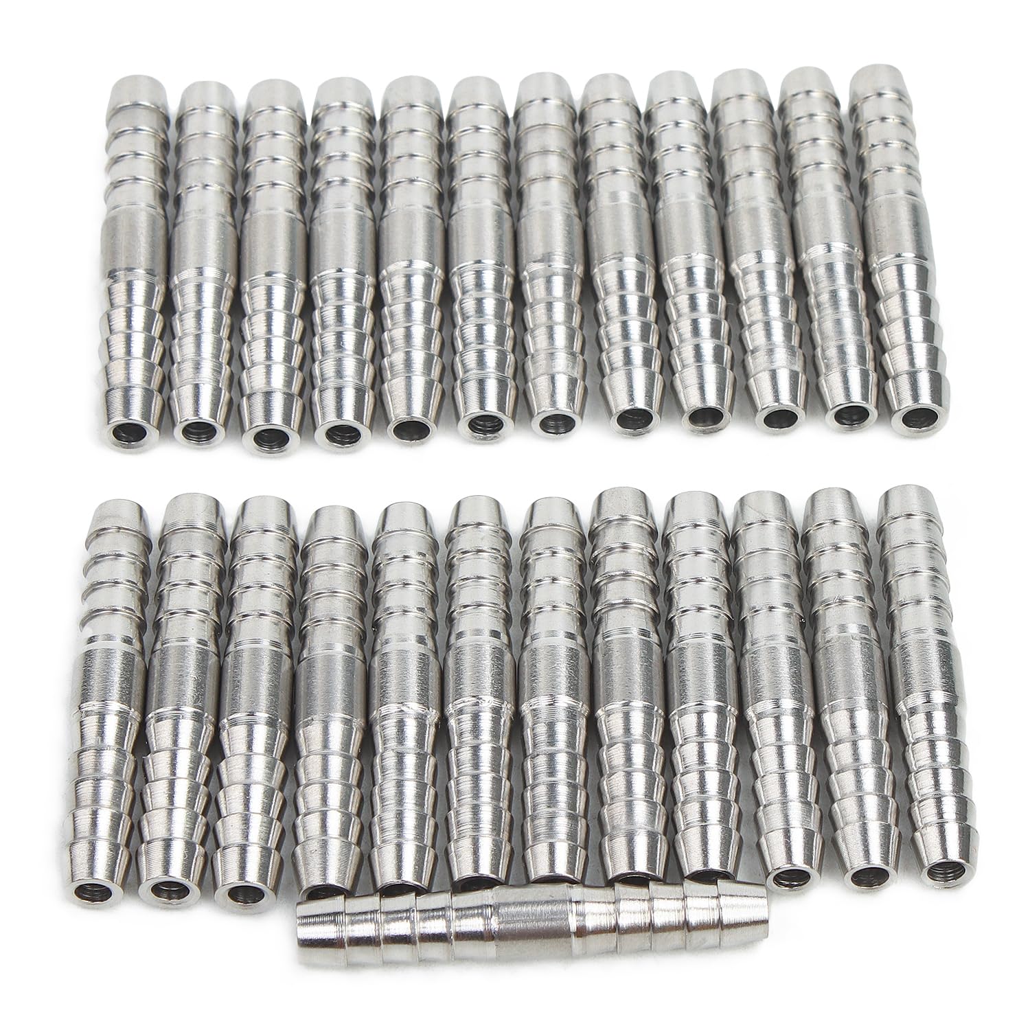 LTWFITTING Bar Production Stainless Steel 316 Barb Splicer Mender 5mm Hose ID Fitting Air Water Fuel Boat (Pack of 25)