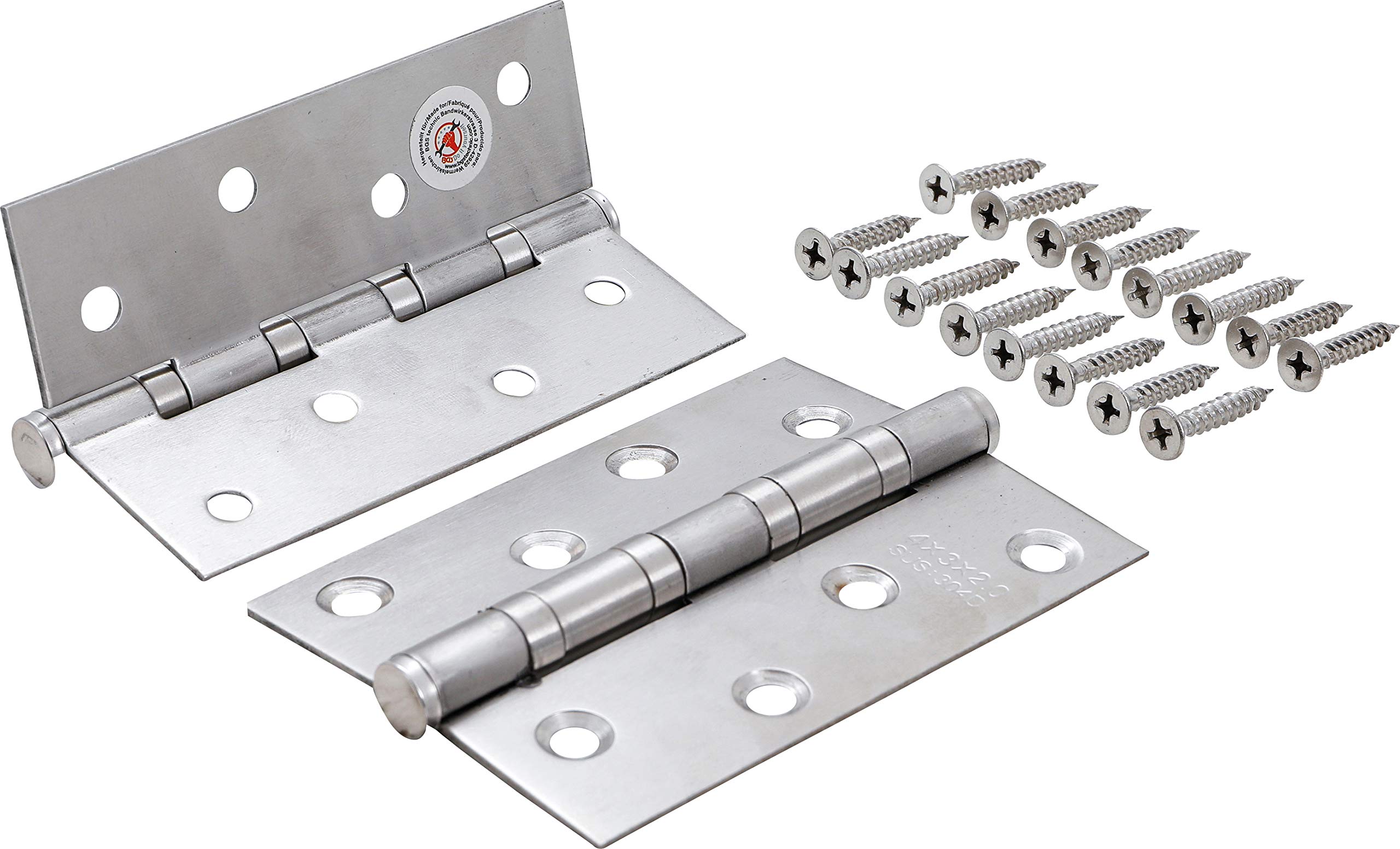 BGS Diy 80907 | Hinge Set | Stainless Steel | 100 x 40 mm | 2 pcs.