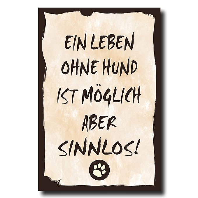 Amazonde Holzschild Dekoschild Ein Leben Ohne Hund Ist