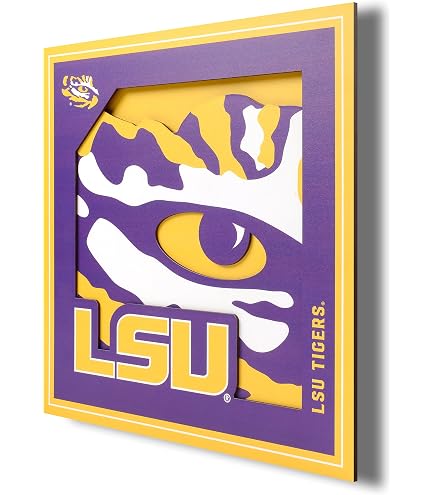 Trophée LSU Tigers NCAA Baseball 2025 Avec étui Acrylique - 12 Cm, Bois Et Acrylique