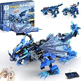 Sillbird Dragon Building Kit with Remote Control STEM Gift for Boys 8-12 | Coding Toys for Kids, Educational Birthday Gifts, App-Controlled, Build 3in1 Model, Rechargeable Engineering Set, 590 Pieces