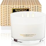 96NORTH Luxury Vanilla Soy Candles | Large 3 Wick Jar Candle | Up to 50 Hours Burning Time | 100% Natural Soy Wax | Relaxing 