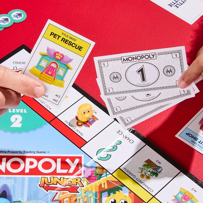 Jogo de Tabuleiro Junior Monopoly (Edição 2026) | 2 Jogos em 1 para Crianças Pequenas, Tabuleiro de 2 Lados | Desde os 4 anos | 2-4 Jogadores | 20 min. | Presentes para Pré-Escolares - Versão Espanhola