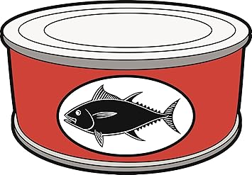 Amazon Com Red Silver Tuna Fish Can Cartoon Vinyl Decal Sticker 8 Wide Automotive