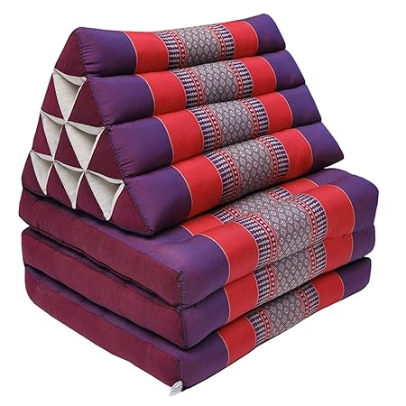 Thaikissen Kapok Bodenkissen Dreieckskissen Nackenkissen Liegematte Sitzkissen LOUNGE ***violett-rot*** Verschiedene Modelle 