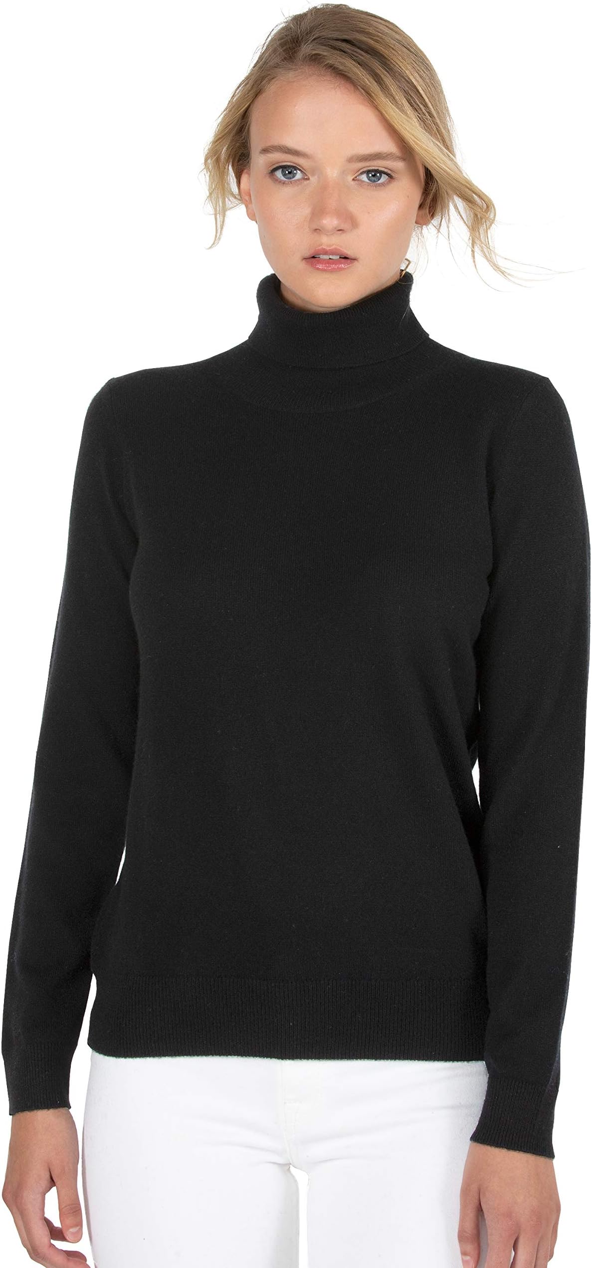 Women's 100% Pure Cashmere Long Sleeve Pullover Turtleneck Sweater