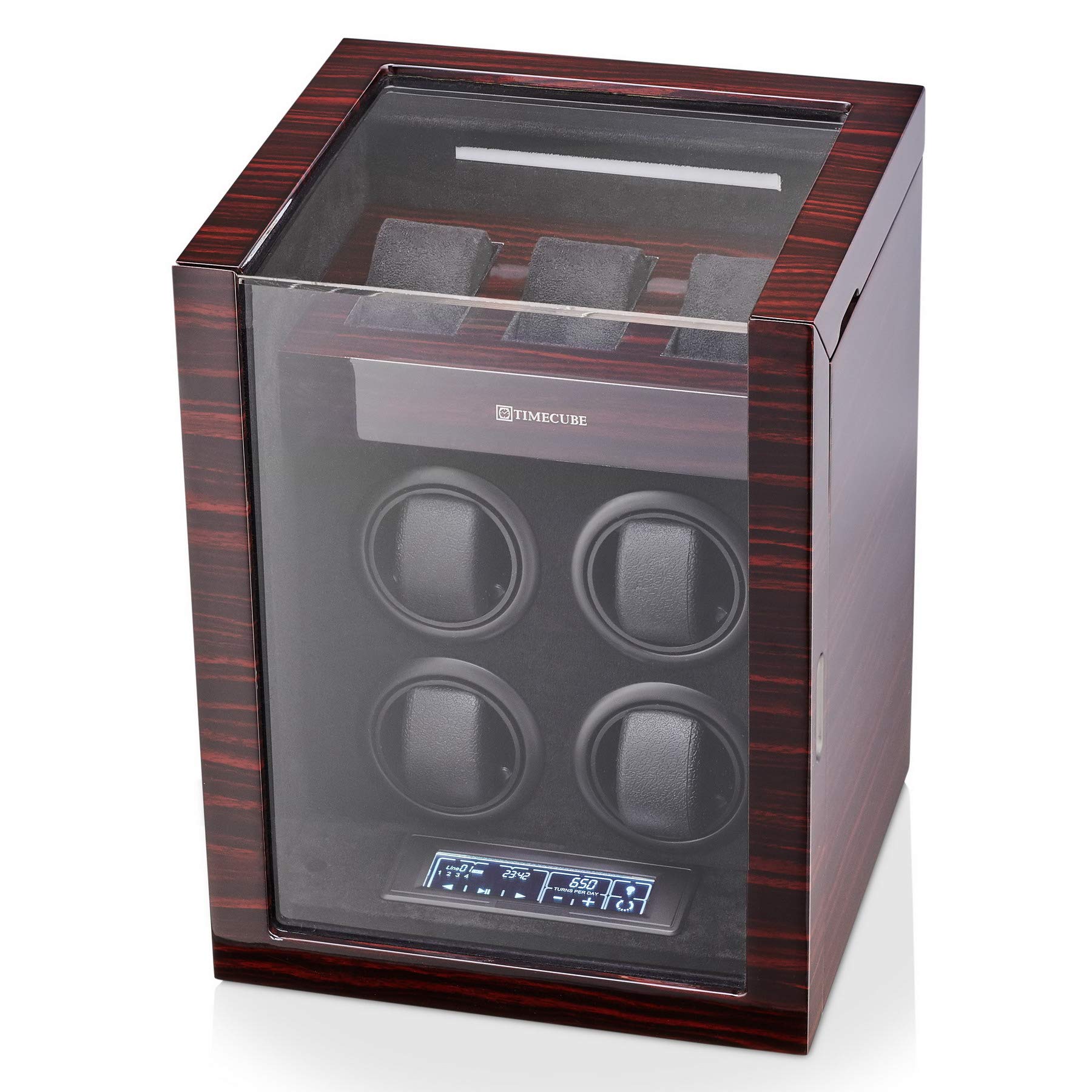 TIMECUBE Watch Winder for 4 Watches with 15 Winding Programs and 3 Watch Storage Slots