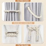 Pretty Jolly 4 Pack Magnetic Curtain Tiebacks Beige Modern Drape Holdbacks view 6