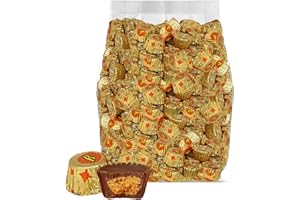 GEEOOLLAH Reese’sMiniatures Milk Chocolate Peanut Butter Cups -Delicious and Indulging Peanut Butter Milk Chocolate Candy Individually Wrapped in Gold Orange Foil Wrap for Party, Halloween, 1lb Bulk Pack