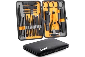 QLNE Mnicure Set Pedicure Kit Nail Clippers Set Stainless Steel Nail Cutter Nail File Sharp Nail Scissors Manicure Pedicure Kit Fingernails & Toenails with Portable Case Men Women (Golden/Black)