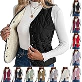 HswsEJ Quilted Vest Women Sleeveless Winter Warm Fleece Lined Sherpa Vest Lightweight Puffer Jacket With Pockets Fall Coats