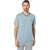U.S. Polo Assn. Short Sleeve Yarn-Dye EOE V-Neck Tee Rhinebeck Teal Heather MD