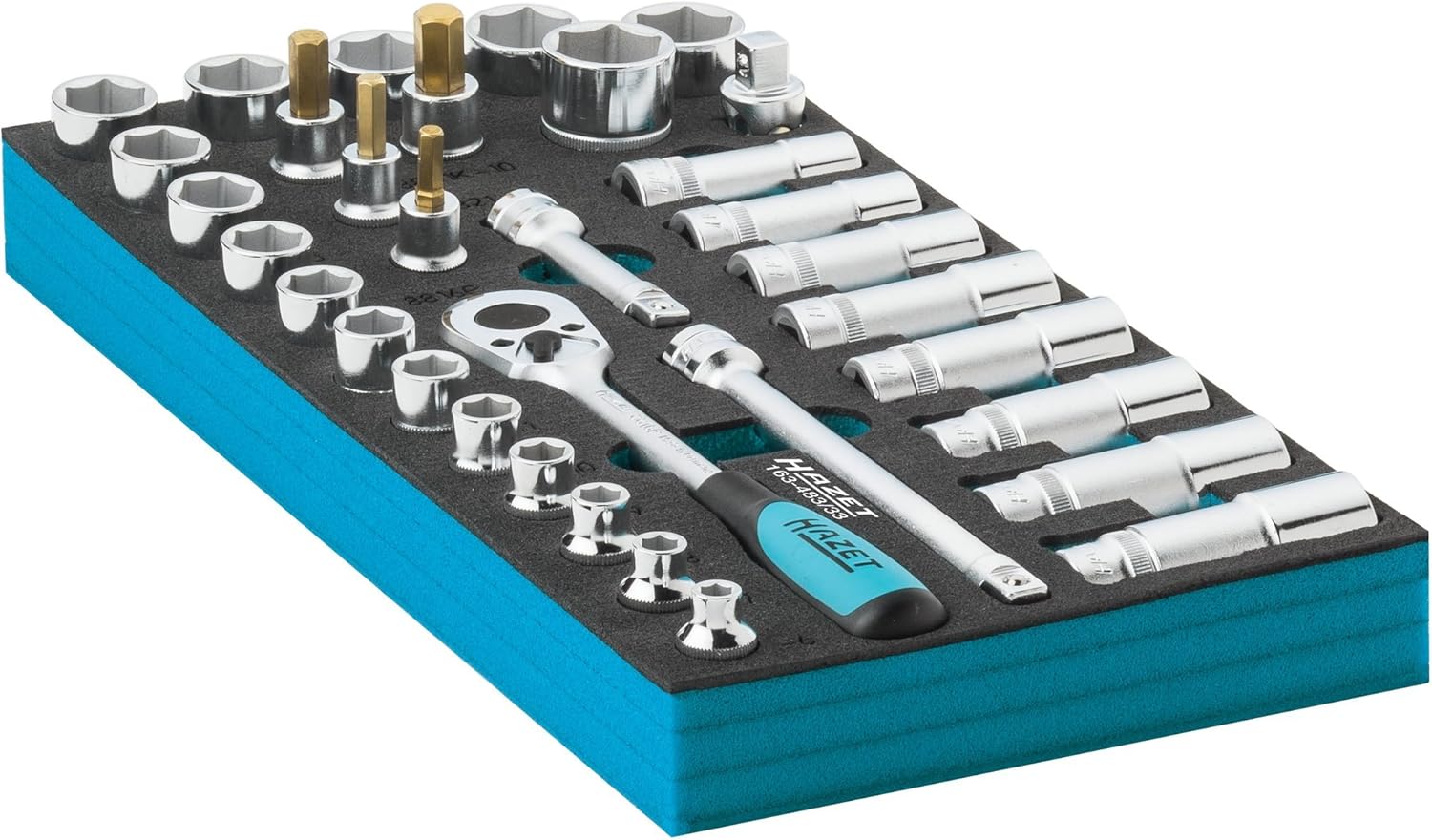 Hazet 163-483/33 Socket Spanner Set (Square 10 mm (3/8 Inch), External Hexagonal Traction Profile, Inner Hex Profile - Image 3
