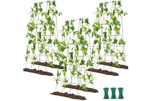 Kyrieval 48" Hx 18" L Cucumber Trellis for Garden A Frame Plant Support for Raised Bed, Outdoor Indoor Plant Garden Trellis for Climbing Plants (3 packs)