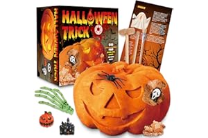 sumsync Halloween Pumpkin Dig Kit – Digging 12 Spooky Halloween Toys, Ghost, Spider, Cockroach and More, Science STEM Digging Kit Toys for 5 6 7 8 9 10 11 12 Years Old Boys Girls, Gifts for Halloween